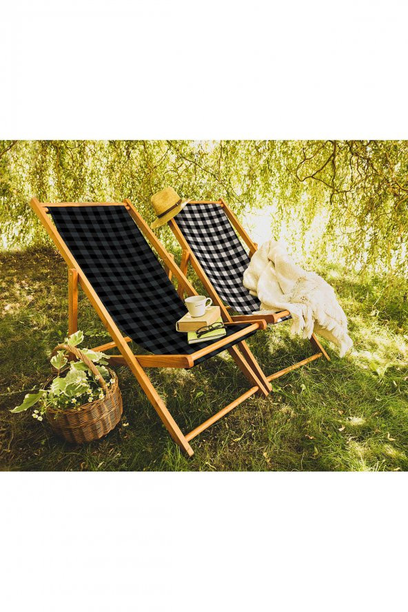 ADAWALL BLACK-WHITE KATLANABİLİR ŞEZLONG - 5