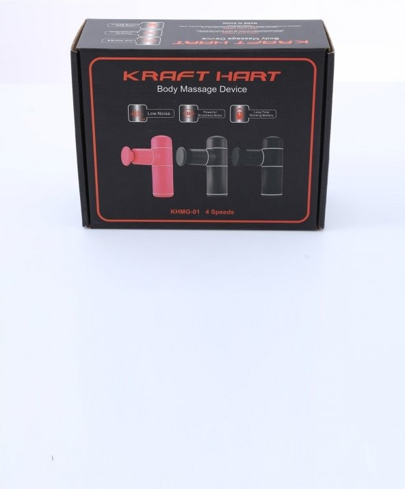 Hellomani Kraft Hart Mini Masaj Aleti Tabancası 4 Başlıklı Şarjlı - Gri - 4