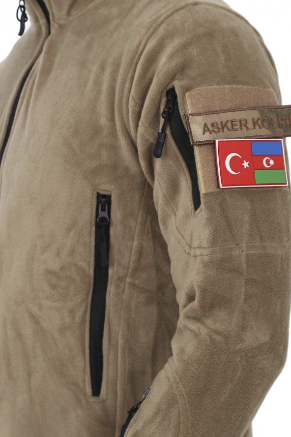 Bej Taktik Polar Hırka - Askeri Outdoor Polar - 2