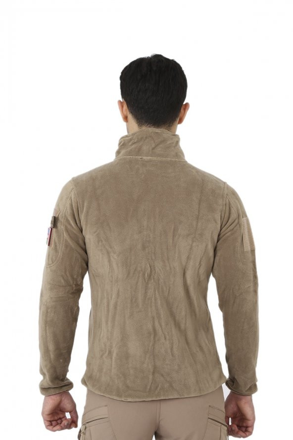 Bej Taktik Polar Hırka - Askeri Outdoor Polar - 3