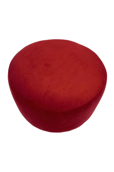 DTM HOME Ahşap Ayaklı Dekoratif Bordo Puf - 3