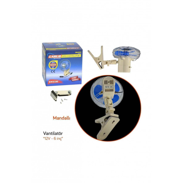 12v Oto Vantilatör 6 Inç Mandallı - 2