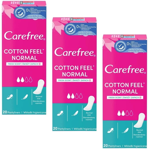 Carefree Cotton Feel Fresh Günlük Ped 20'li 3 ADET