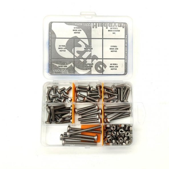 125 Parça M5 İnox YSB Vida Somun ve Pul Seti - 7