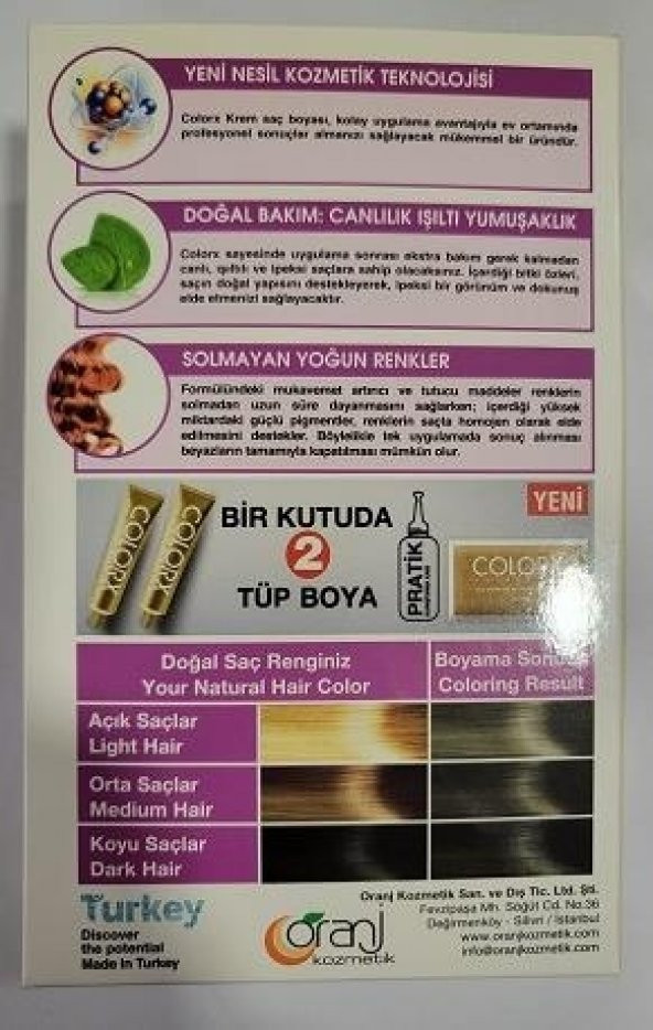 Colorx Saç Boyası İkili Set - 6.11 ZEYTİN KUMRAL - 2