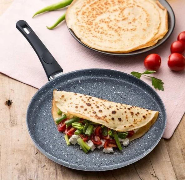 Eda Zetra Döküm 28 cm Granit Krep Gözleme Tavası