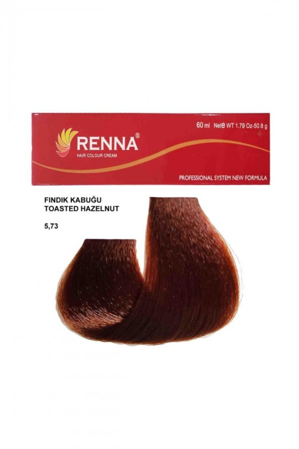 Renna Saç Boyası Tüp 60 Ml - 5-73 Fındık Kabuğu ( Oksidan Hediyeli )