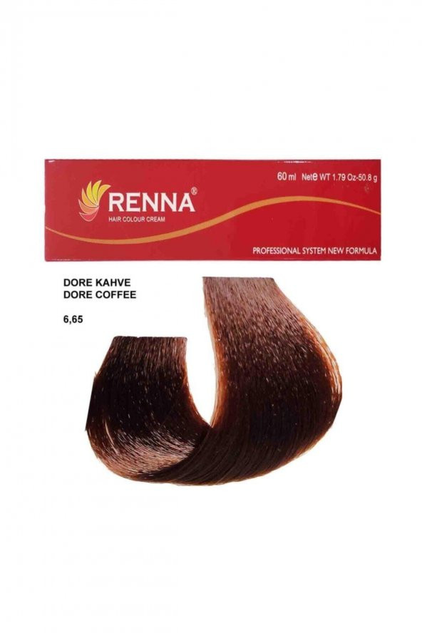 Renna Saç Boyası Tüp 60 Ml - Dore Kahve 6-65 ( Oksidan Hediyeli )
