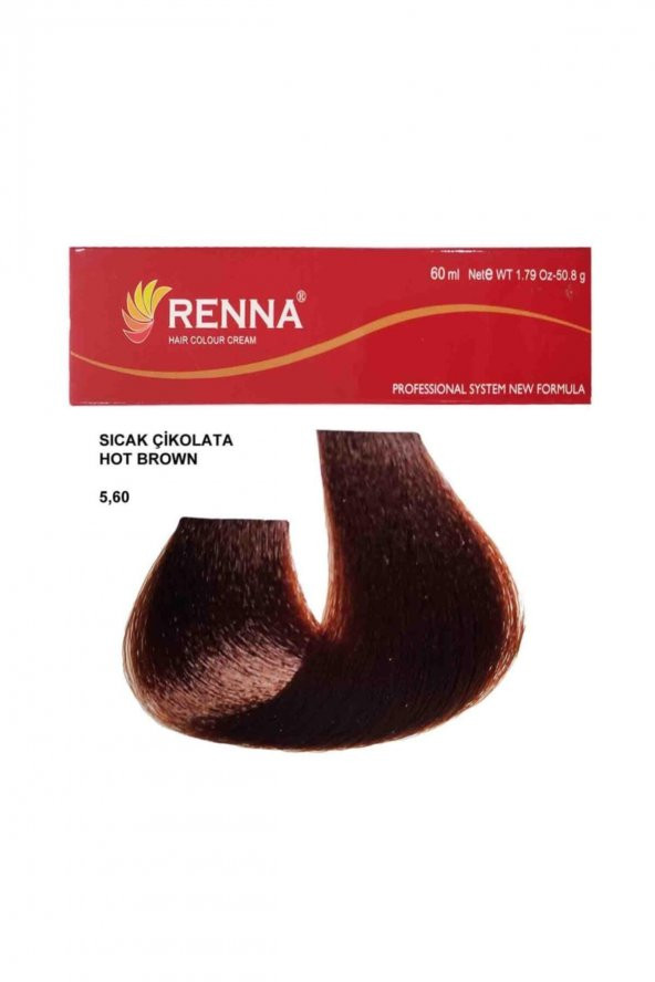 Renna Saç Boyası Tüp 60 Ml - 5-60 Sıcak Çikolata ( Oksidan Hediyeli )