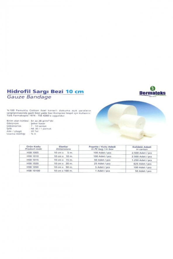 10 Cmx100 M Hidrofil Sargı Bezi Hsb 10100 - 7