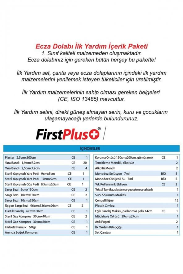 Ilk Yardım Içeriği Ecza Dolabı Içeriği Boyun Korseli Lüx Phl - 4