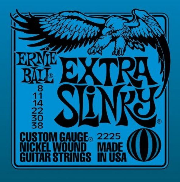 ErnieBall P02225 Extra Slinky Nickel Wound  008-038 Elektro Gitar Teli