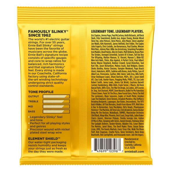 ERNIE BALL P02216 - Skinny Top Beefy Bottom Slinky Nickel Wound 10-54 Elektro Gitar Teli - Resim 2