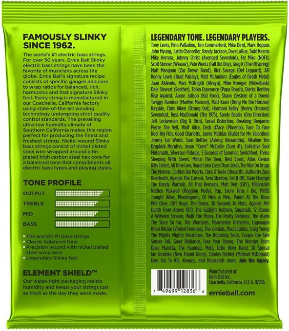 Ernie Ball P02836 Regular Slinky Nickel 45-130 (5 Telli) Bas Gitar Teli - Resim 2