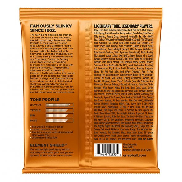 Ernie Ball P02833 Hybrid Slinky Nickel 45-105 (4 Telli) Bas Gitar Teli - Resim 2
