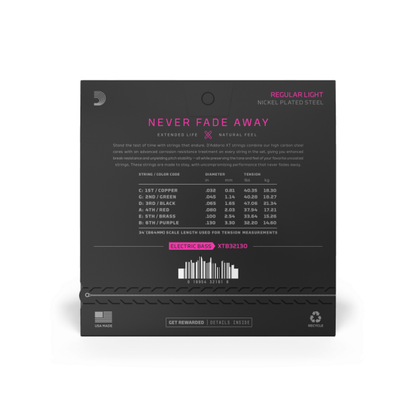 DADDARIO XTB32130 BAS GİTAR TEL SETİ, XT, 32-130, 6 TEL, LONG SCALE, DADDARIO, XTB32130, BAS GİTAR TEL SETİ, XT, 32-130, 6 TEL, LONG SCALE, REGULAR LIGHT - Resim 3