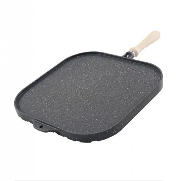 Eda Döküm Kare Çift Taraflı Izgara ve Gözleme Tavası 34 cm - 2