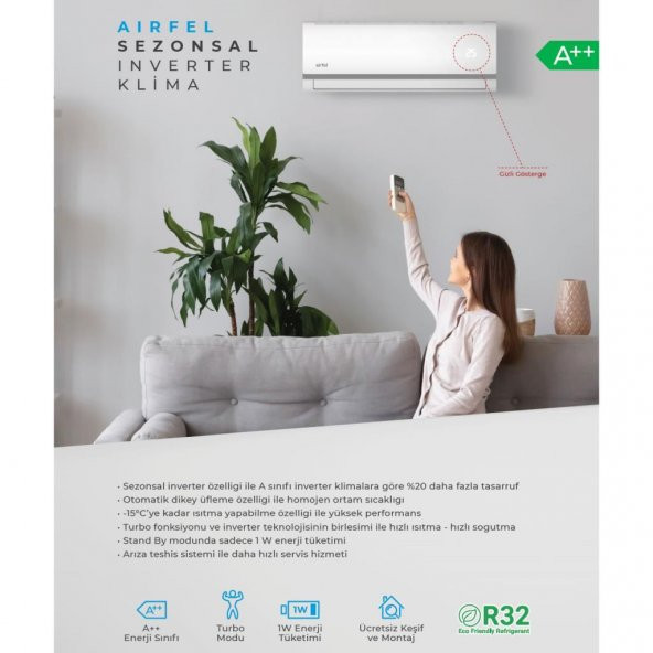 Airfel LTXM50N 18000 Btu R32 Gaz A++ Enerji İnverter Klima - 3