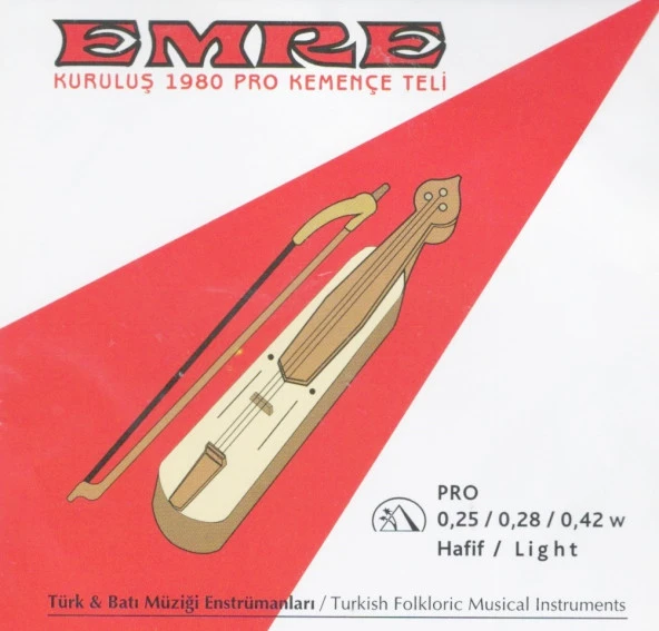 Emre 025 - 028 - 042 Light Pyramid Kemençe Takım Tel - Pro Kemençe Teli