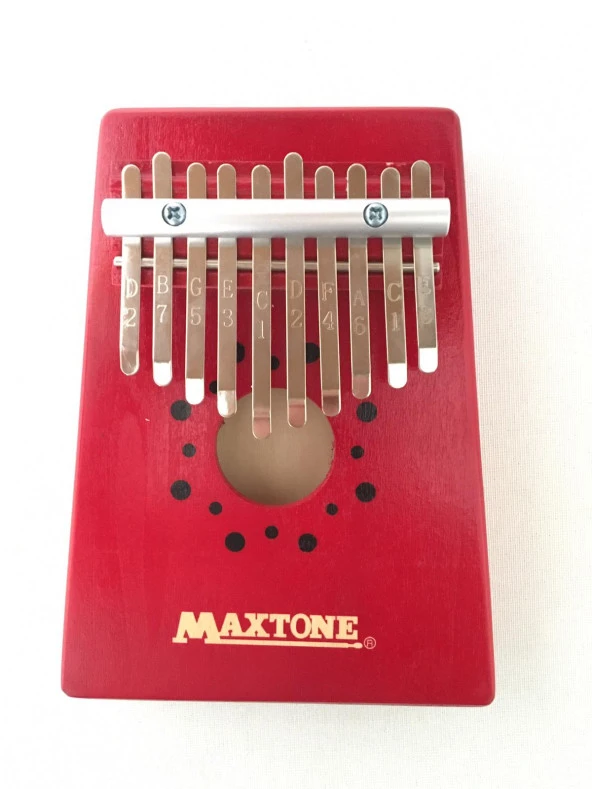 MAXTONE AFC-02 KALİMBA 10 TUŞLU MAXTONE, AFC-02, 10 Tuşlu Kalimba, kırmızı renk, masif ağaçtan, Afrika akustik parmak piyanosu