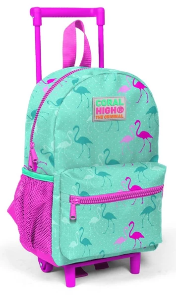 Coral High Flamingo Baskılı Anaokul Çekçek Çantası - Kız Çocuk