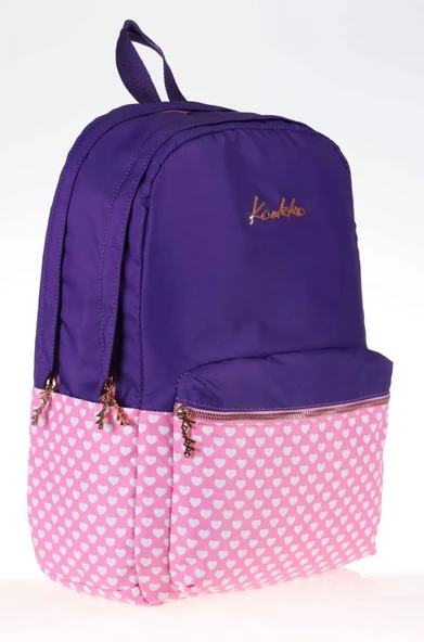 Kaukko Soft Stripe Sırt Çantası (Mor) - 2