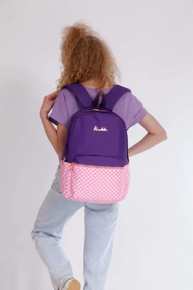 Kaukko Soft Stripe Sırt Çantası (Mor) - 4