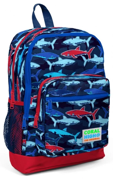 Coral High Köpekbalığı Baskılı Erkek Çocuk İlkokul Çantası ve Beslenme Seti - 2