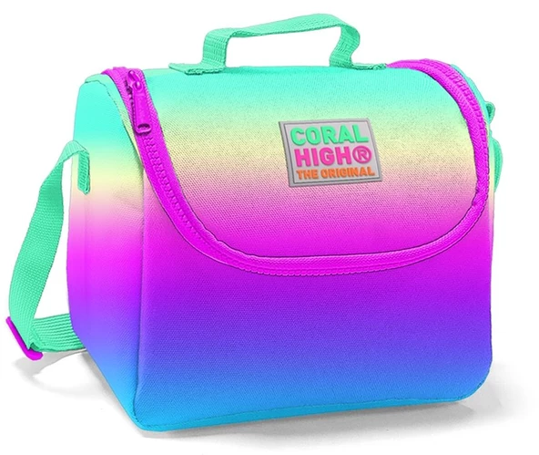 Coral High Pembe - Yeşil - Mavi Kız Çocuk Çekçek Çanta Seti - Işıklı Tekerlekler - 3