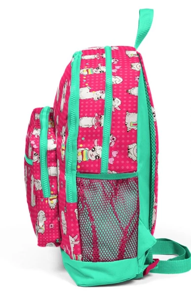 Coral High Kırmızı Lama Baskılı İlkokul ve Günlük Sırt Çantası - Kız Çocuk - Resim 2