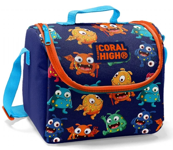 Coral High Lacivert Canavarlar Baskılı Termoslu Beslenme Çantası - Erkek Çocuk