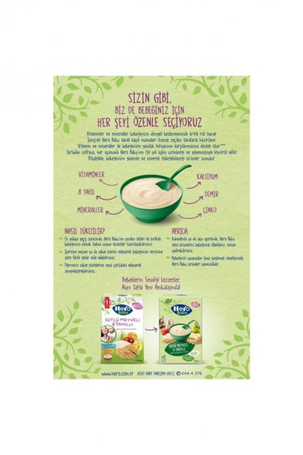 Hero Baby Sütlü Meyveli 8 Tahıllı Kaşık Maması 200 Gr x 6 Adet - 3