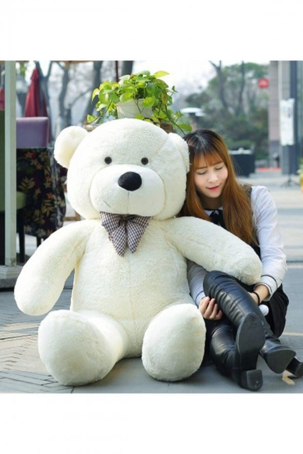 130 cm Dev Ayıcık - Uyku Arkadaşı - Peluş Ayı - Papyonlu Ayıcık - 2