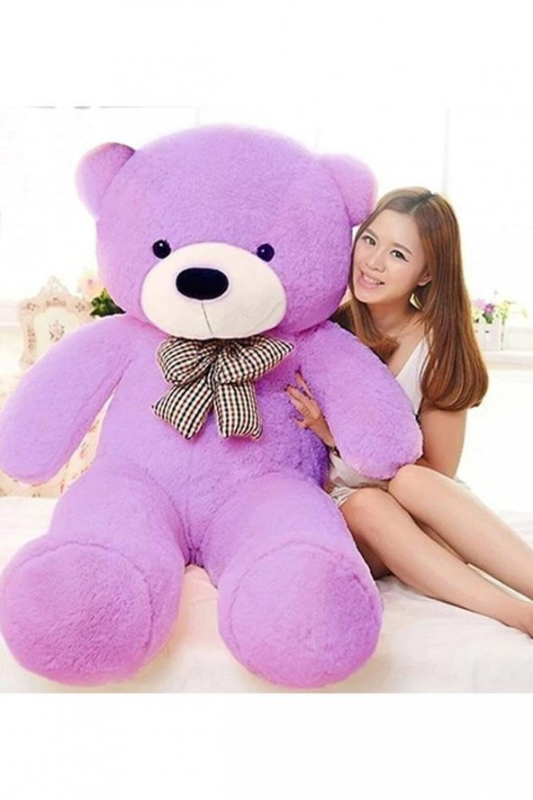 130 cm Dev Ayıcık - Uyku Arkadaşı - Peluş Ayı - Papyonlu Ayıcık - 6