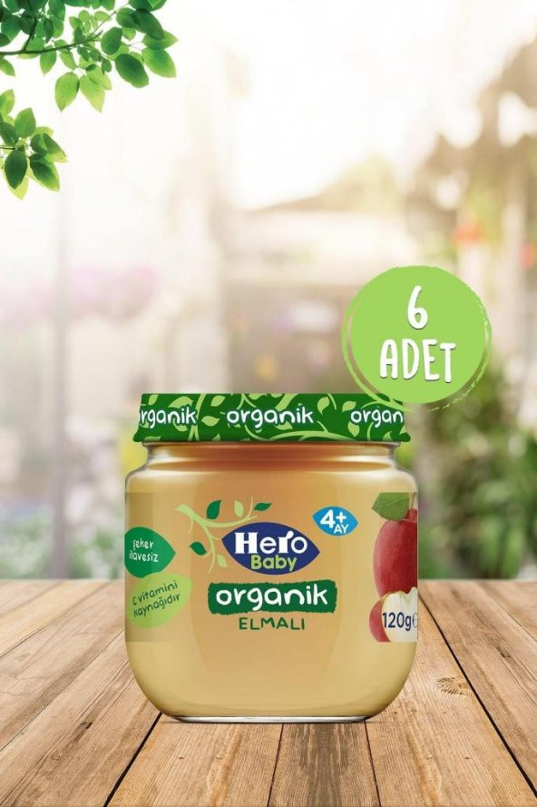Hero Baby Organik Elmalı Kavanoz Maması 120 gr x 6 - 2
