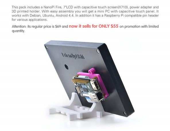 Nanopi 2 Yangın + 7 Kapasitif Lcd, Hepsi Bir Arada Plastik Aparat - 4