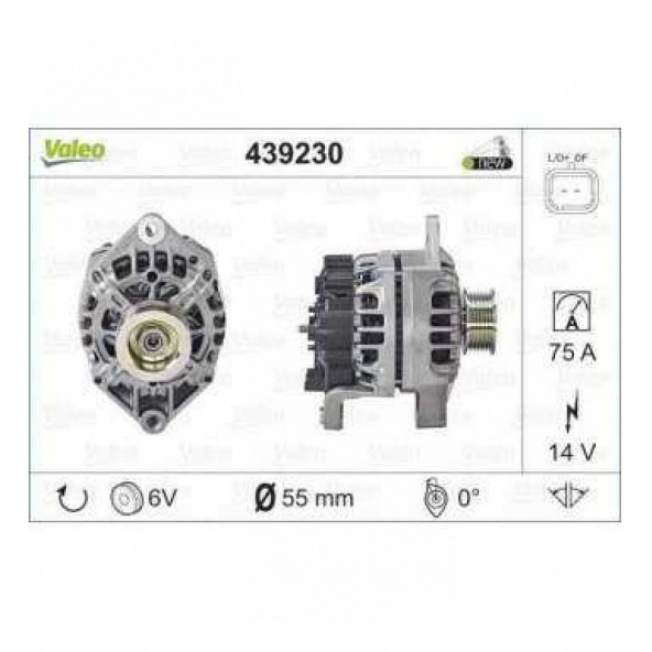 7700105333-7701499959-8200392926-8200690195 ALTERNATOR 12V 75A A11VI88 KANGOO MEGANE 1.9 98- - VALEO 439230