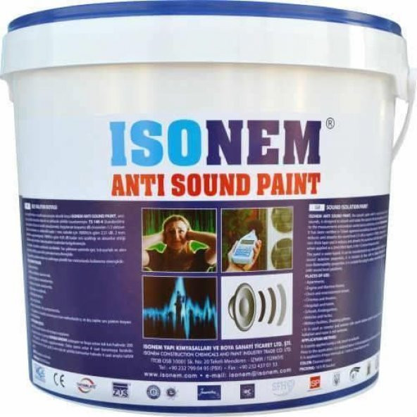 İsonem Anti Sound Paint Ses Yalıtım Boyası 18 Lt Beyaz - 1