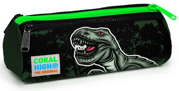 Coral High Yeşil Dinazor Erkek Çocuk Çekçek Çanta Seti - Işıklı Tekerlekler - Resim 4