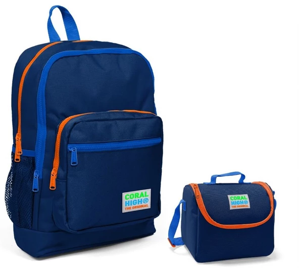Coral High Lacivert Erkek Çocuk İlkokul Çantası ve Beslenme Seti