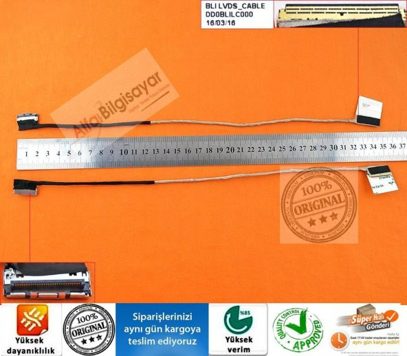 Toshiba Satellite L50-B-27M lcd data ekran flex led lvds kablo Orijinal - 3