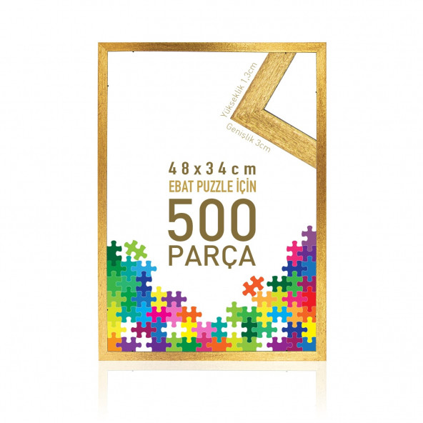 Sar Puzzle Çerçevesi Altın 500 Parça 34cmx48cm
