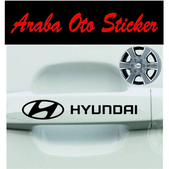 Hyundaı Kapı Kolu Araç Sticker 8 Adet