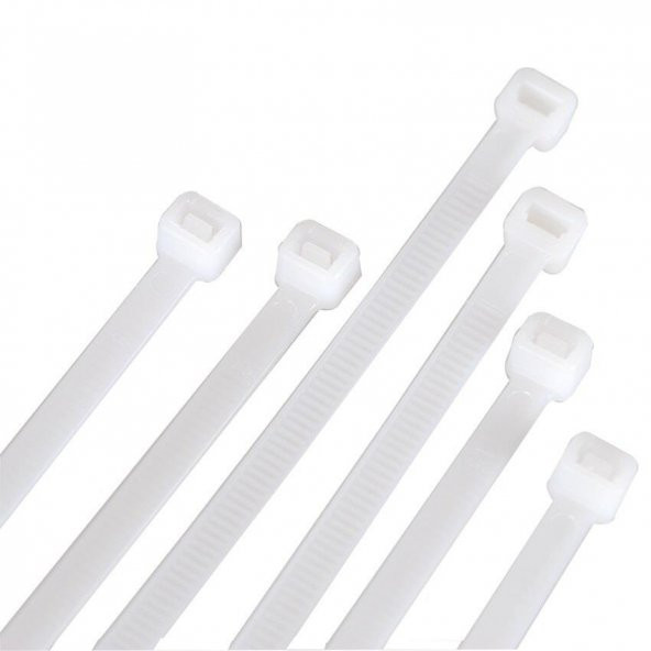 Plastik Beyaz Kablo Bağı - 370x4.8 mm (37cm) - 100 Adet - Resim 2
