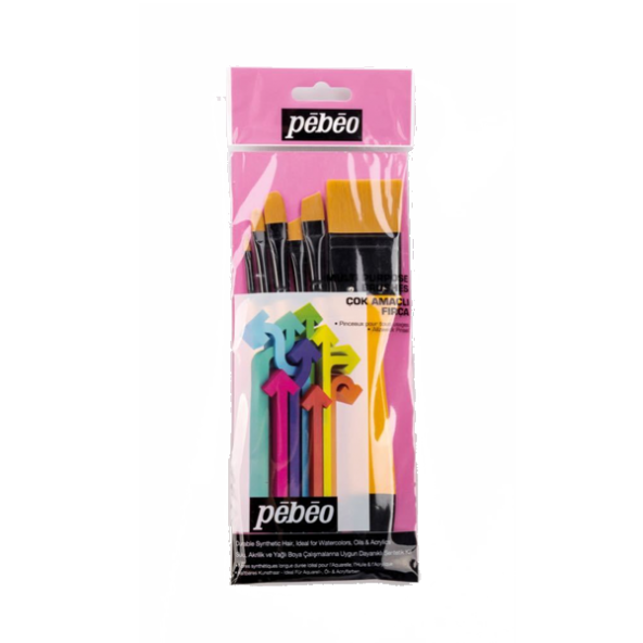 Pebeo Fırça Seti Düz Kesik-Angular-Zemin 6 LI SET-8 - 2