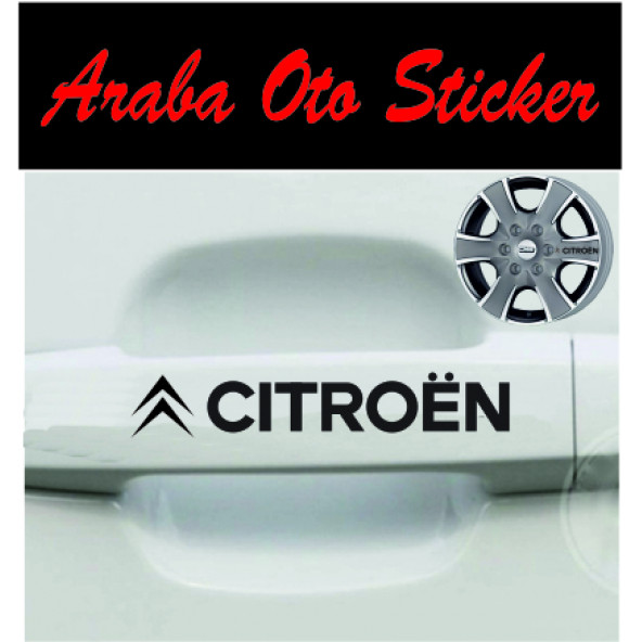 Citroen Kapı Kolu Jant Oto Sticker (8ADET)