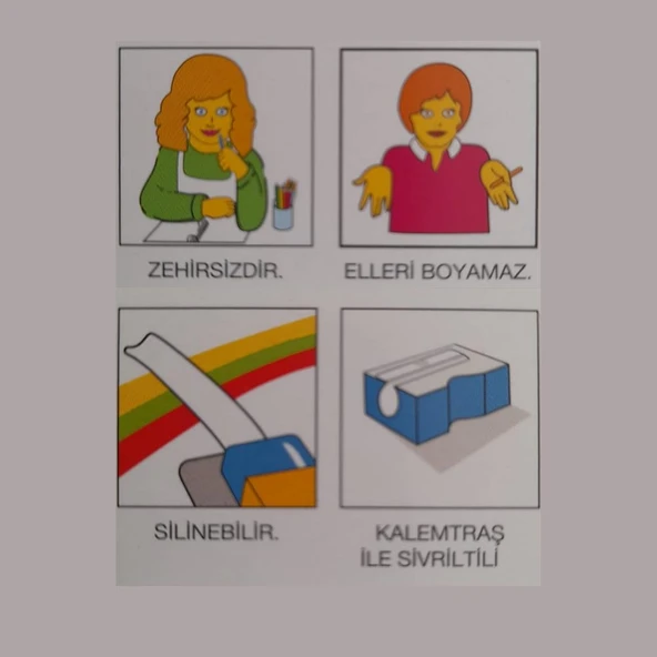 Mum Boya 12 Renk Karton Kutu 12 Renk Crayon 1 Adet Novacolor Altıgen Mum Boya 12 Renk - Resim 2