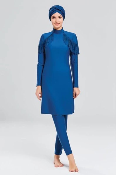 Adasea Kadın Likralı Püskül Tasarım Tam Kapalı Tesettür Mayo 4105 - 7