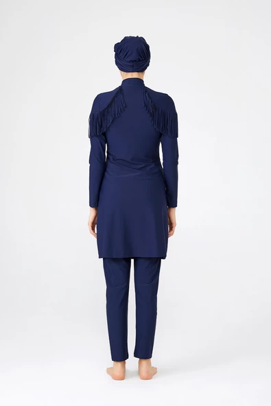 Adasea Kadın Likralı Püskül Tasarım Tam Kapalı Tesettür Mayo 4105 - 12