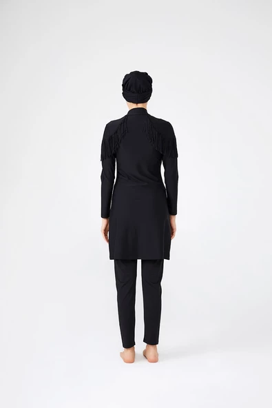 Adasea Kadın Likralı Püskül Tasarım Tam Kapalı Tesettür Mayo 4105 - 3